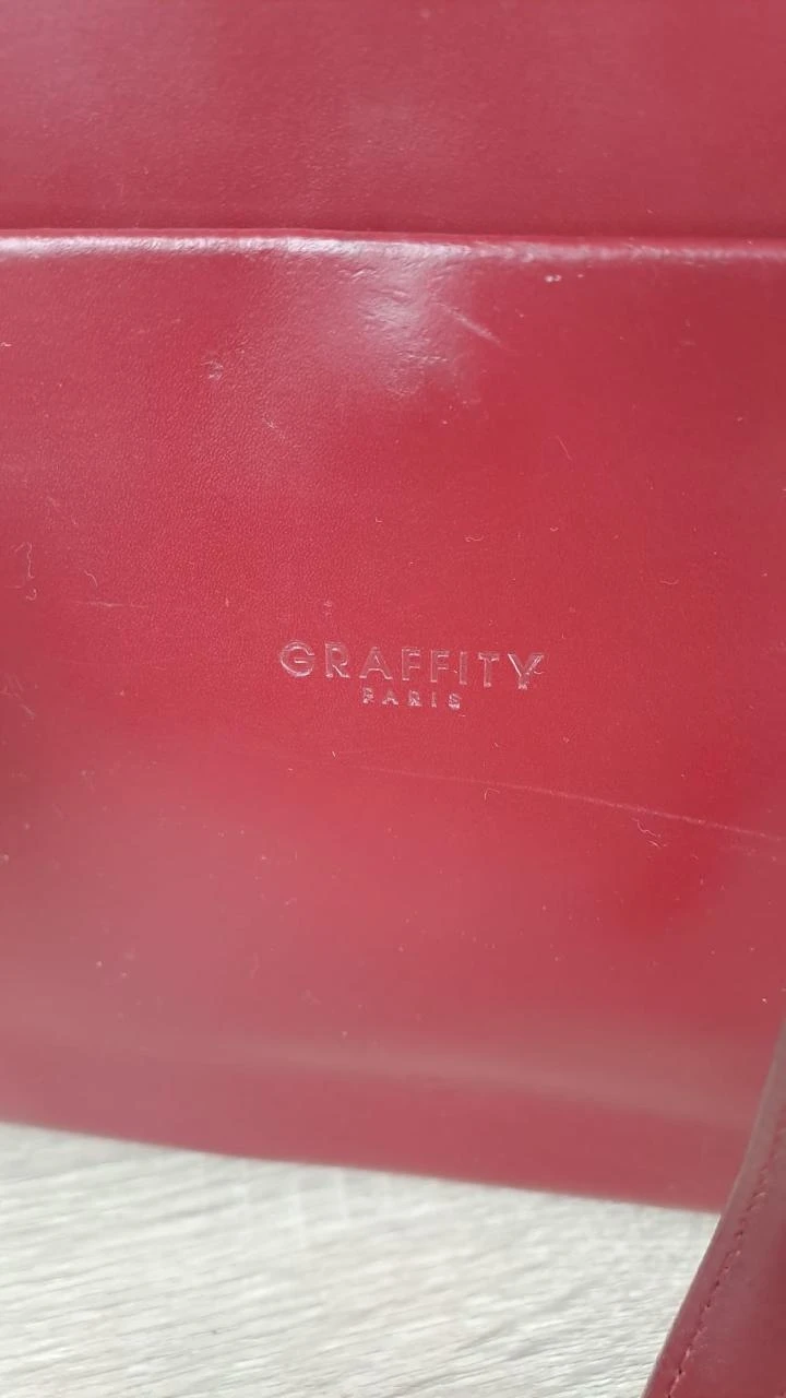 Rugzak met ritssluiting over de schouder / Graffity Paris / Rood / Dames / Leer / 137 – photo 8